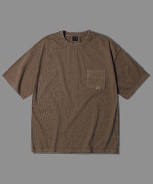 투스 포켓 피그먼트 반팔티셔츠 브라운 JIST6932
