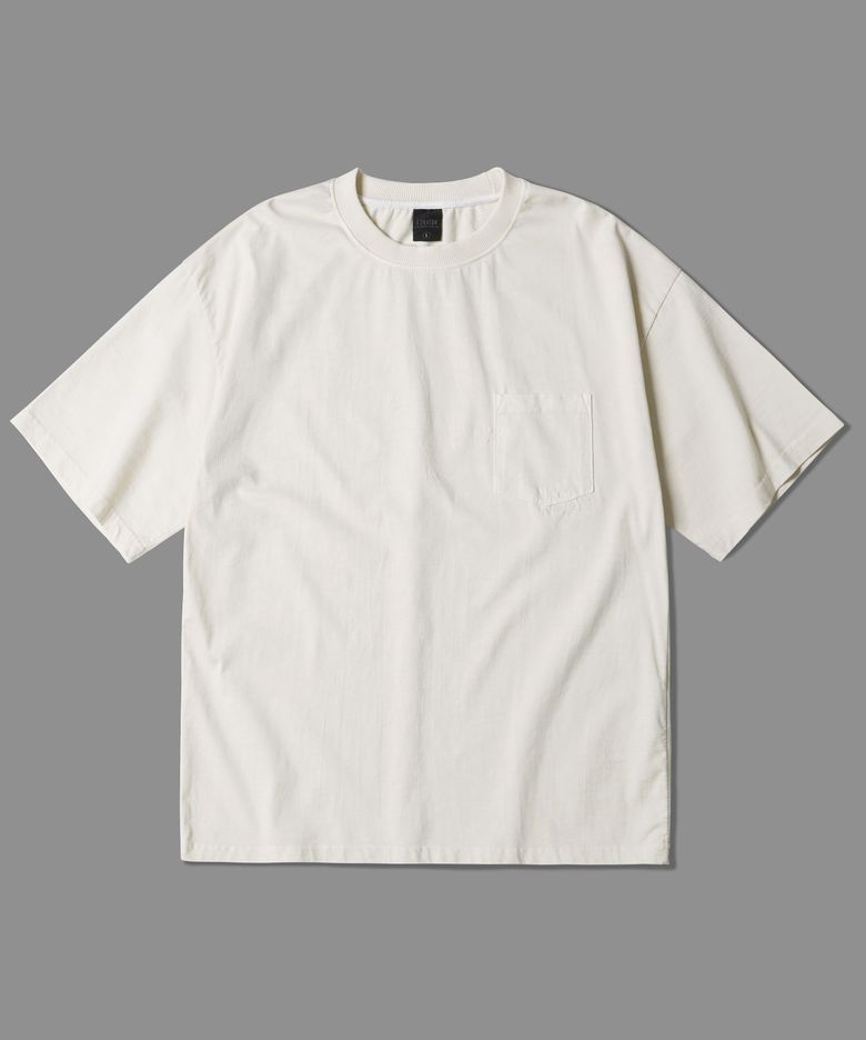투스 포켓 피그먼트 반팔티셔츠 크림그레이 JIST6932