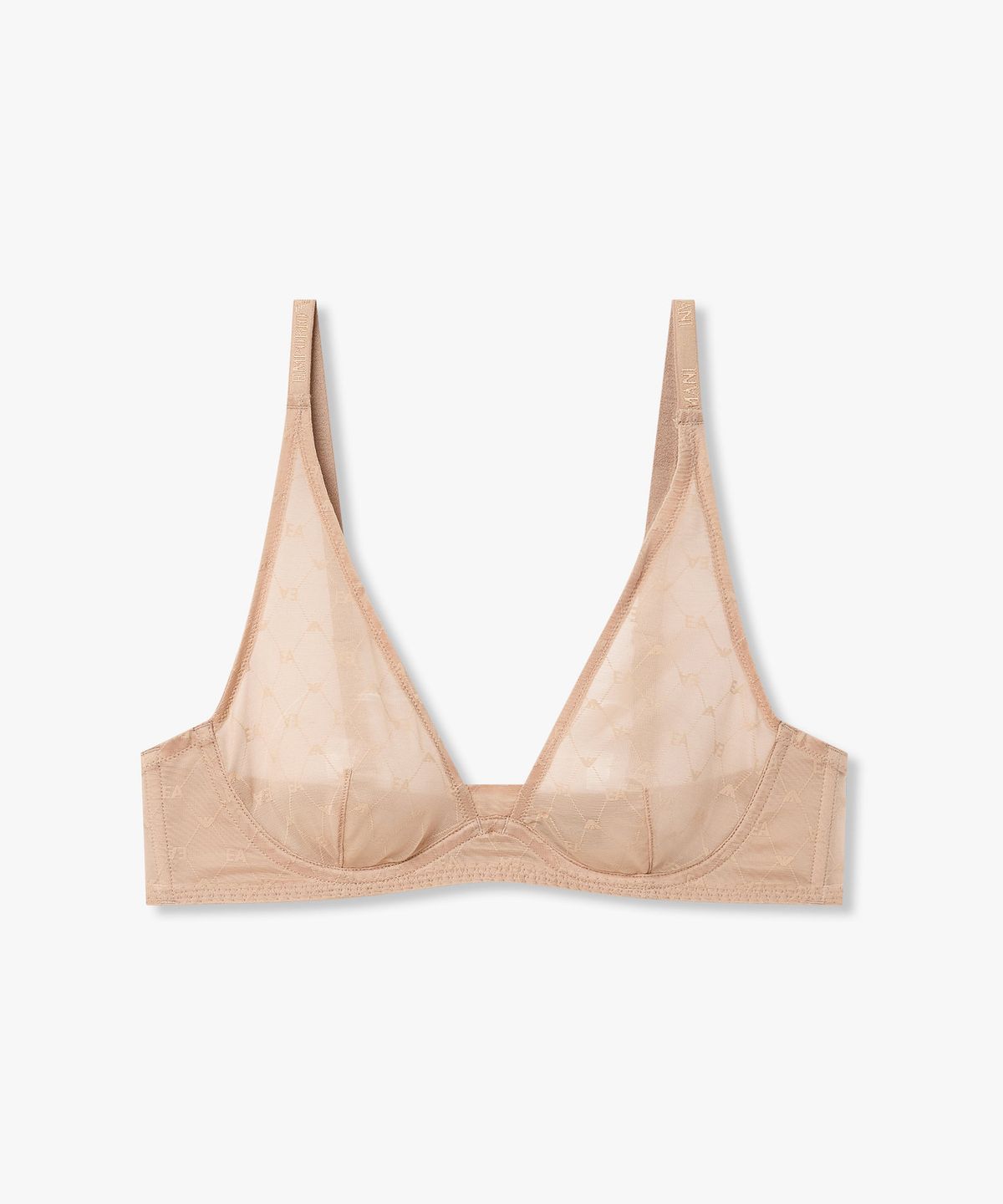 엠포리오 아르마니 언더웨어(EMPORIO ARMANI UNDERWEAR) 여성 로고 패턴 메쉬 트라이앵글 브라_오트 0826181522