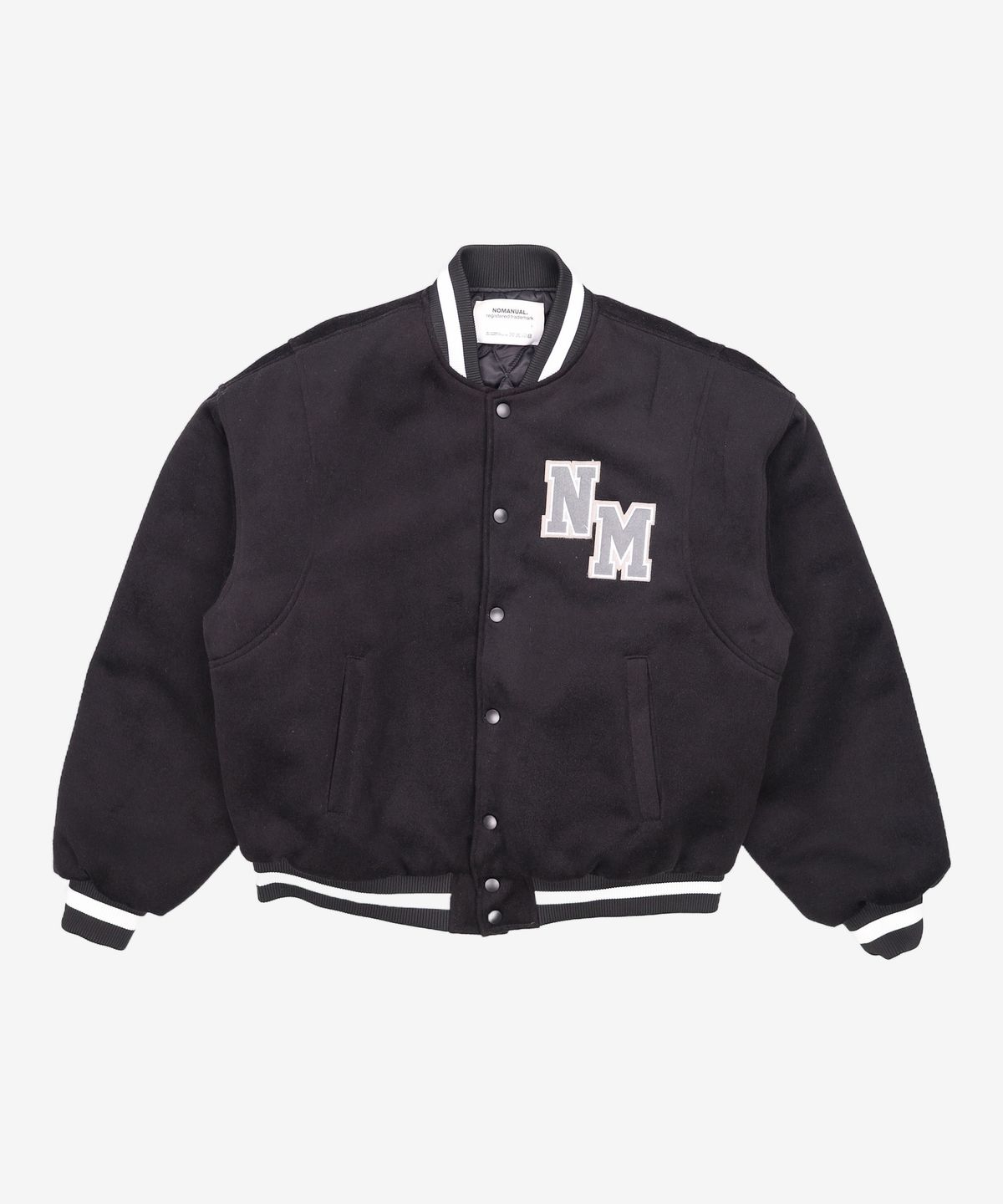 노매뉴얼(NOMANUAL) TAYLOR VARSITY JACKET - BLACK 100