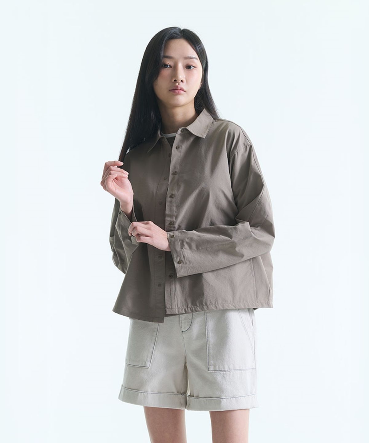 에이글(Aigle) 여성 보이프렌드 셔츠 UVC DFT® AIS26WSHI003WAL