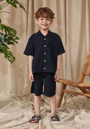 BA21BL01DN 네이비 리조트 시어서커 셔츠