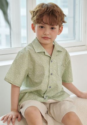 BA21BL04LK 카키 프린트 셔츠 블라우스