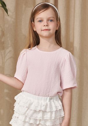 BA22BL01PK 핑크 반소매 요루 블라우스