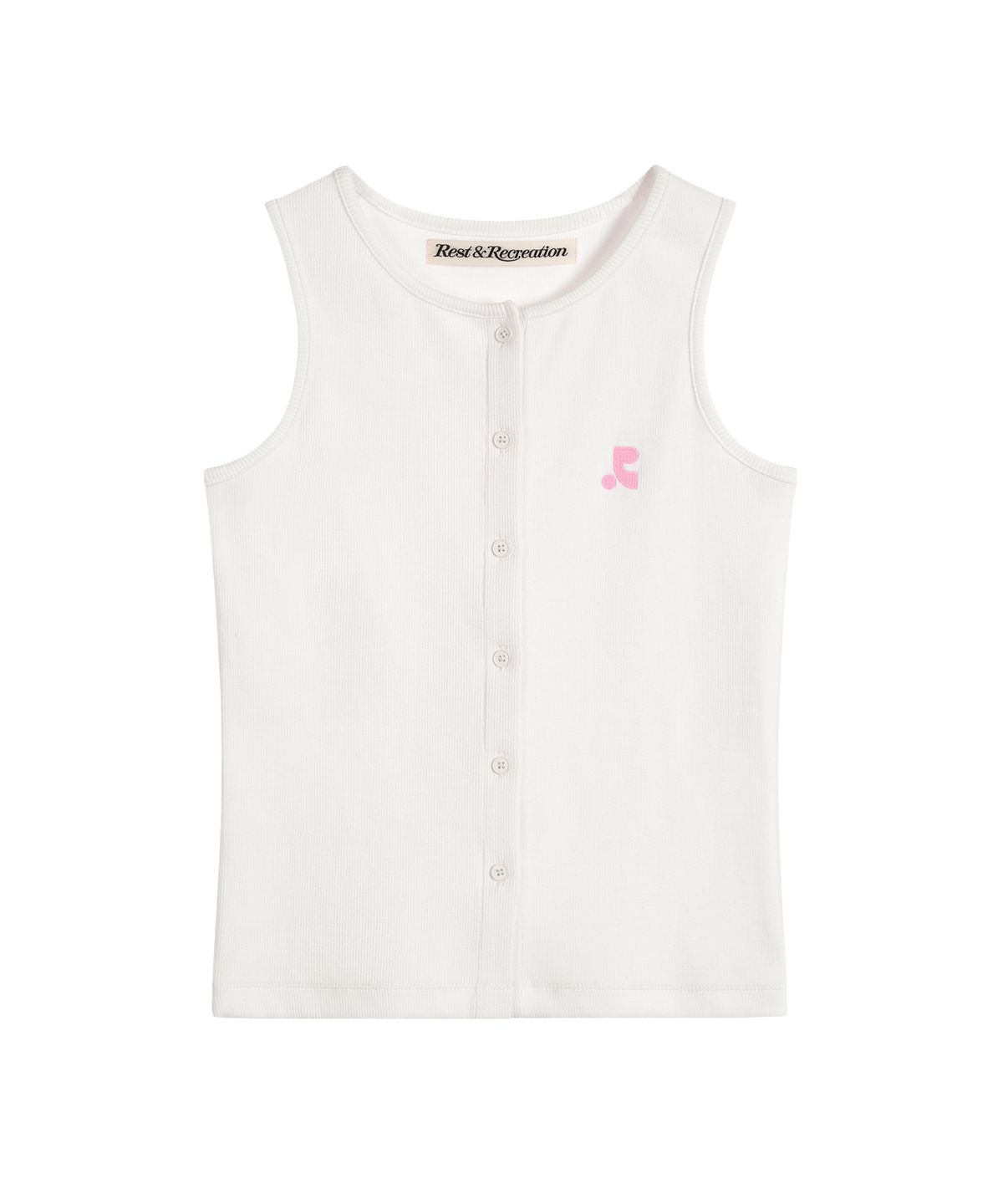 레스트앤레크레이션(REST&RECREATION) SLEEVELESS CARDIGAN - WHITE