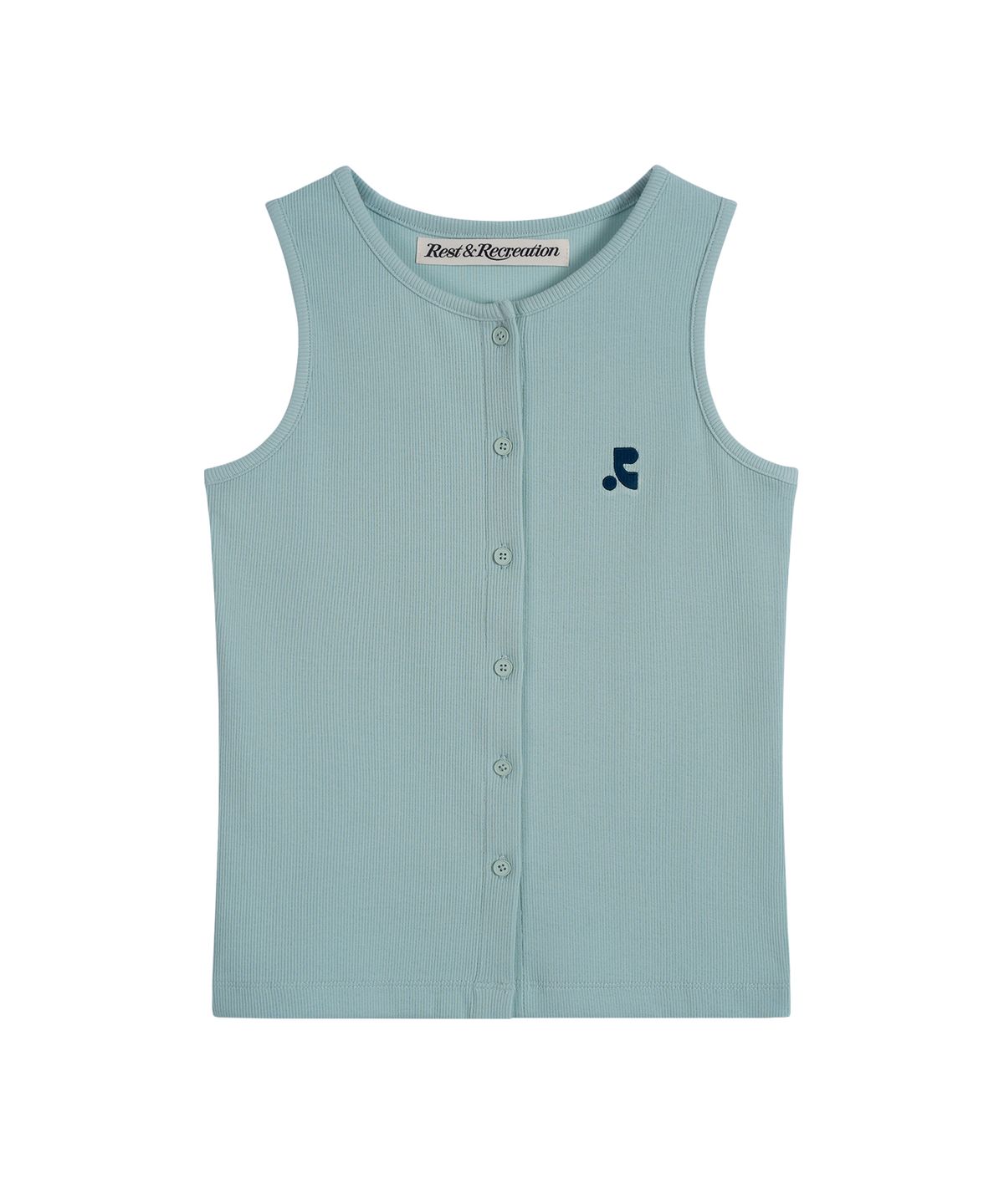 레스트앤레크레이션(REST&RECREATION) SLEEVELESS CARDIGAN - MINT BLUE