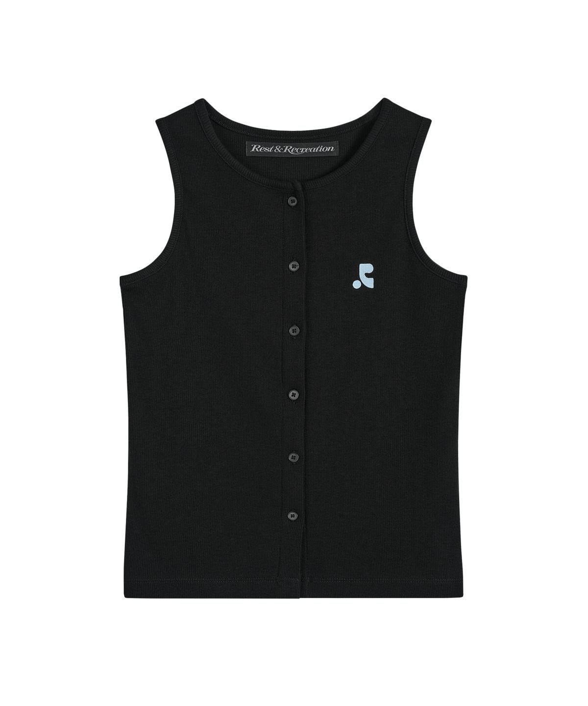 레스트앤레크레이션(REST&RECREATION) SLEEVELESS CARDIGAN - BLACK