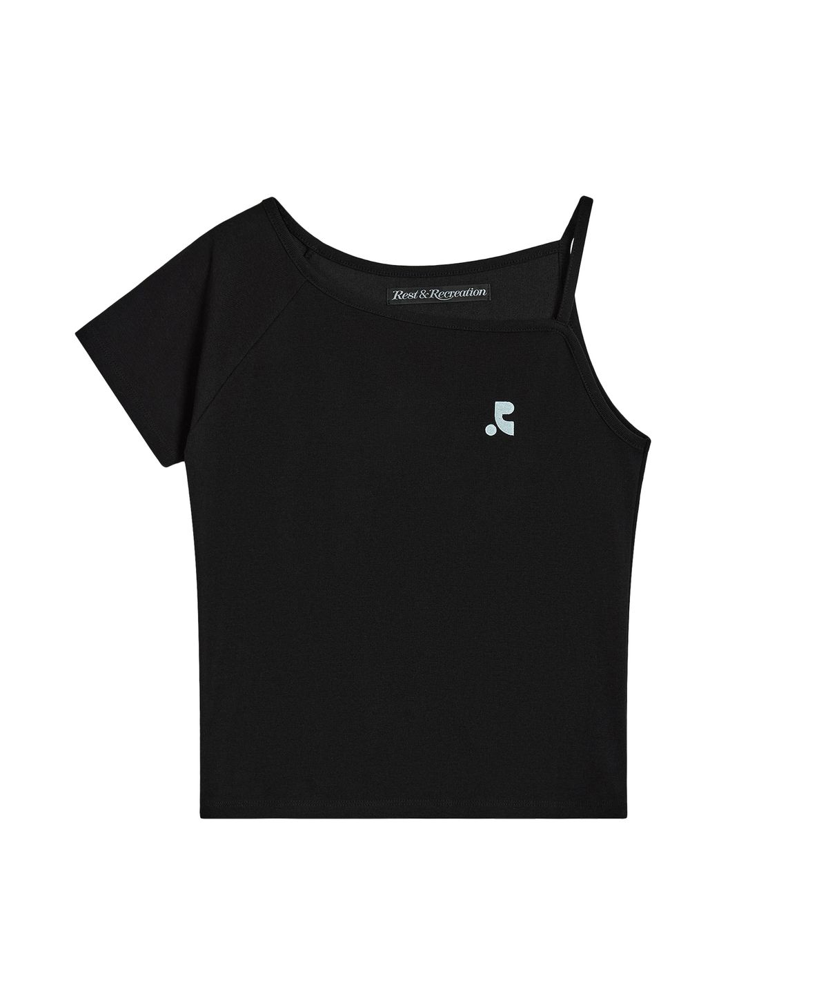 레스트앤레크레이션(REST&RECREATION) UNBALANCED KNIT TOP - BLACK