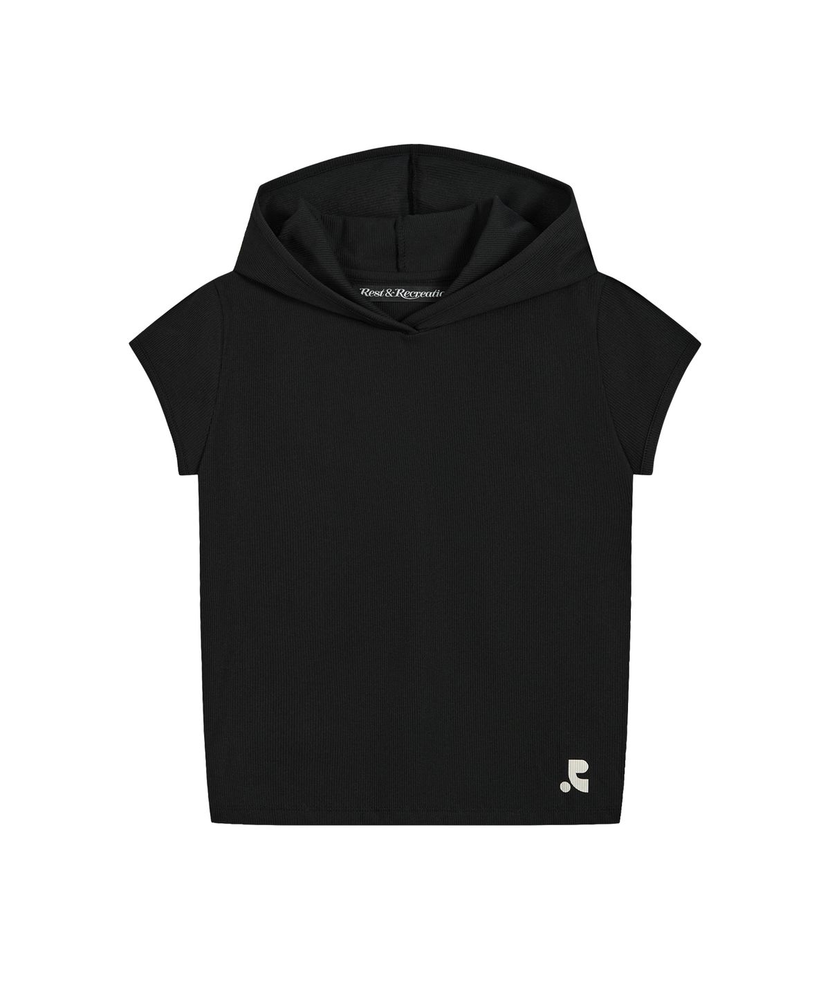 레스트앤레크레이션(REST&RECREATION) CAP SLEEVE HOODIE - BLACK