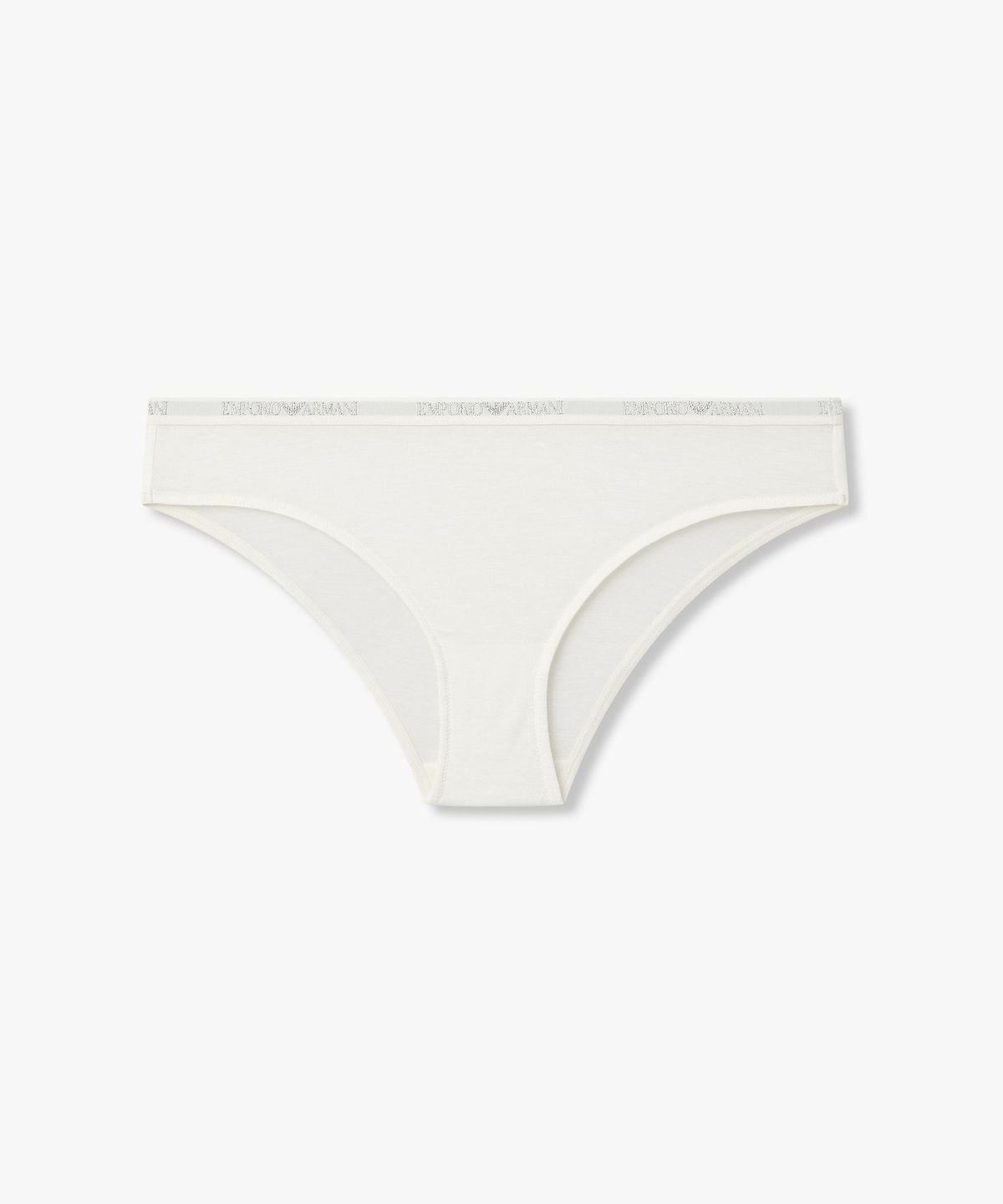 엠포리오 아르마니 언더웨어(EMPORIO ARMANI UNDERWEAR) 여성 메탈릭 로고 밴딩 브리프_화이트 0826111515