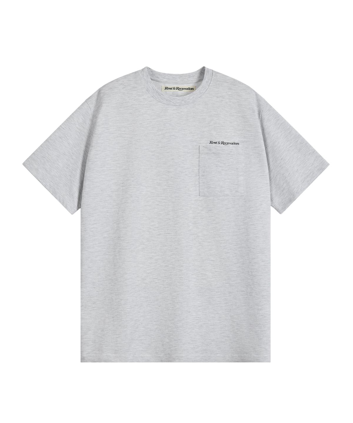 레스트앤레크레이션(REST&RECREATION) OVERSIZED POCKET T-SHIRT - LIGHT GREY
