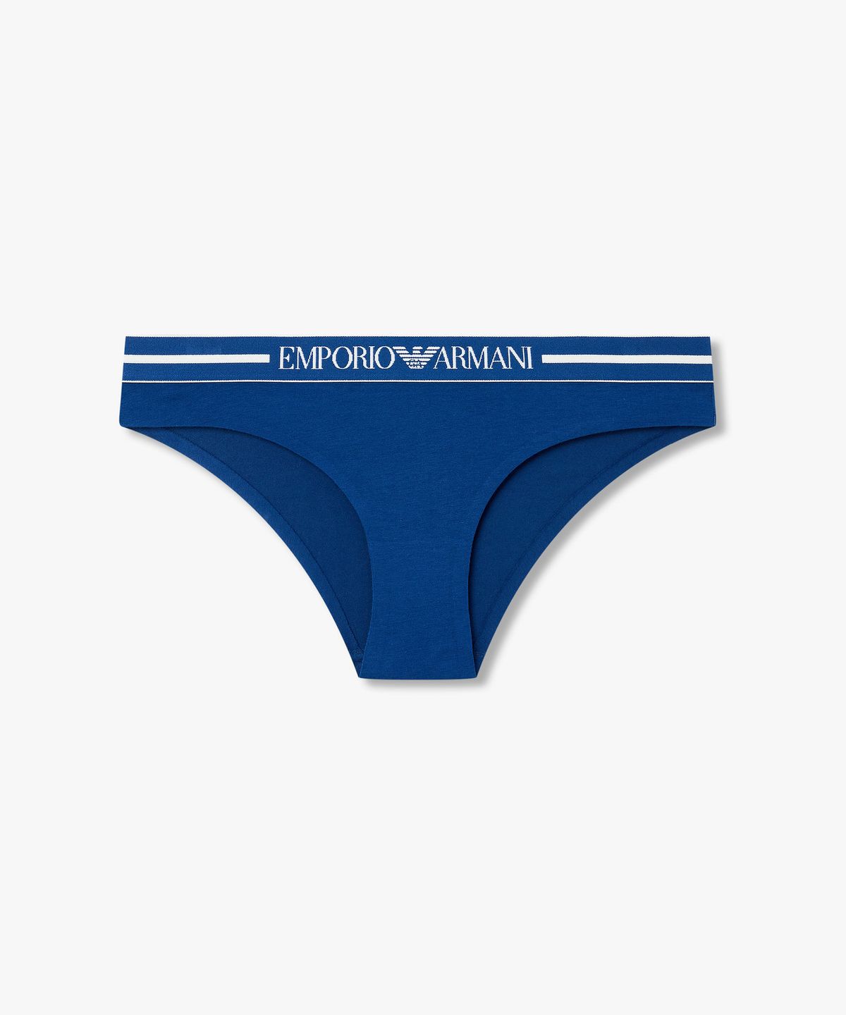 엠포리오 아르마니 언더웨어(EMPORIO ARMANI UNDERWEAR) 여성 배색 라인 센터 로고 브리프_블루 0826111513