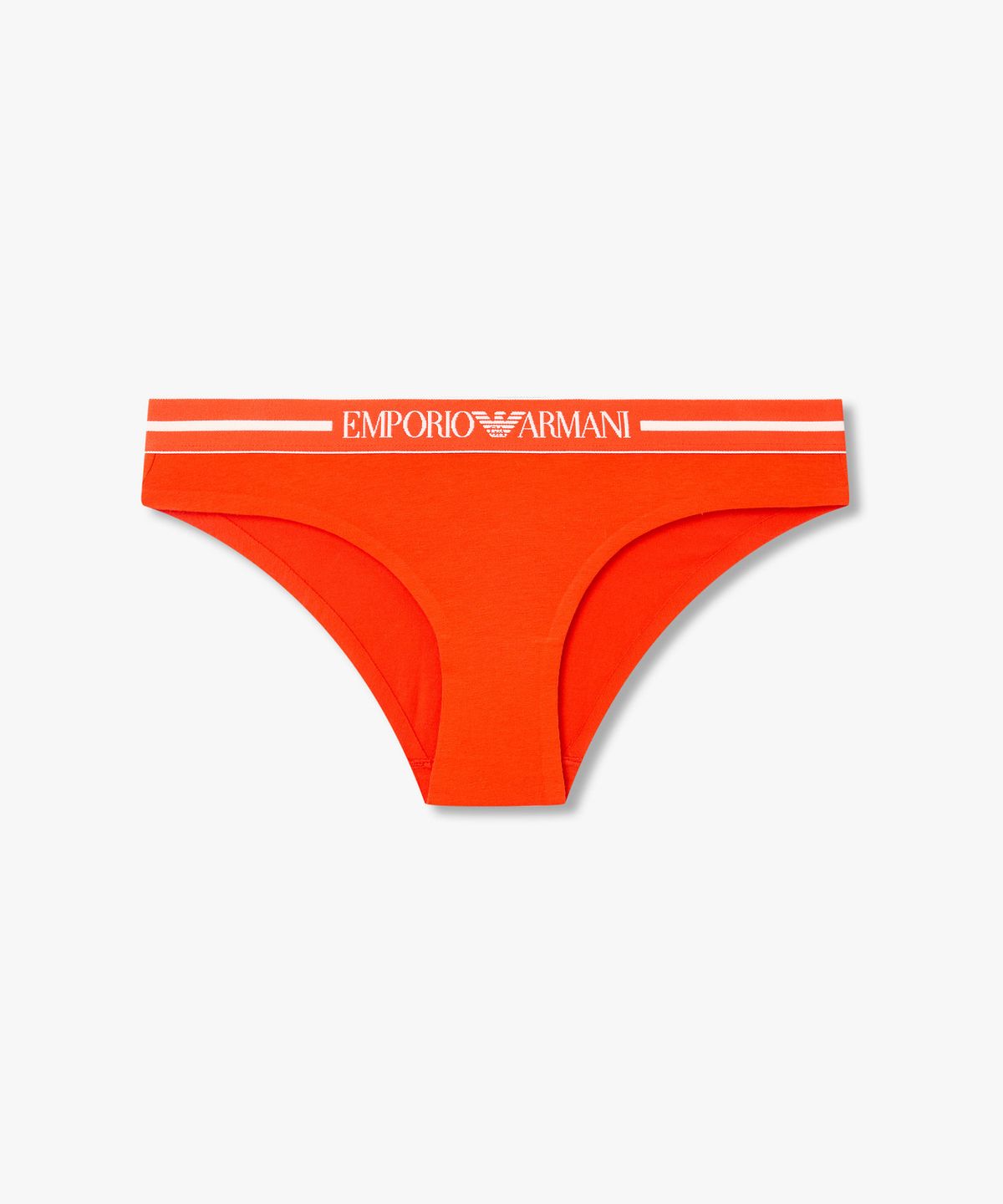 엠포리오 아르마니 언더웨어(EMPORIO ARMANI UNDERWEAR) 여성 배색 라인 센터 로고 브리프_다크 오렌지 0826111512