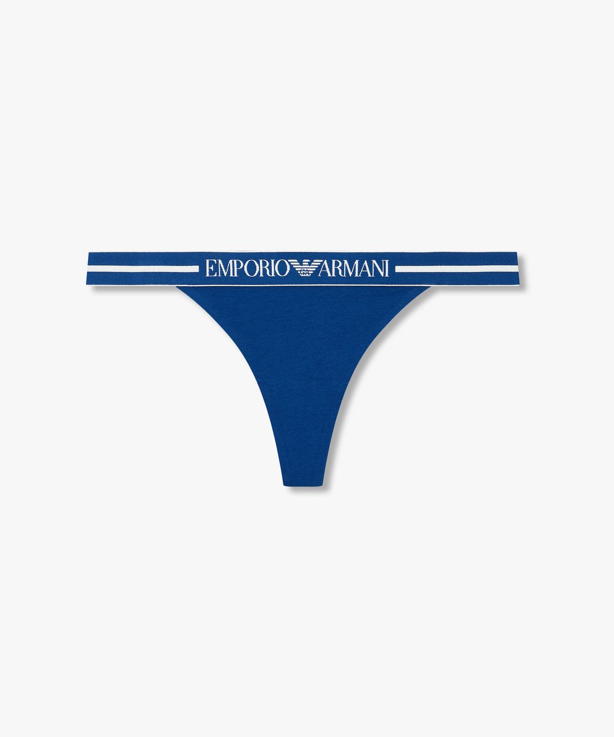 엠포리오 아르마니 언더웨어(EMPORIO ARMANI UNDERWEAR) 여성 배색 라인 센터 로고 티팬티_블루 0826110517