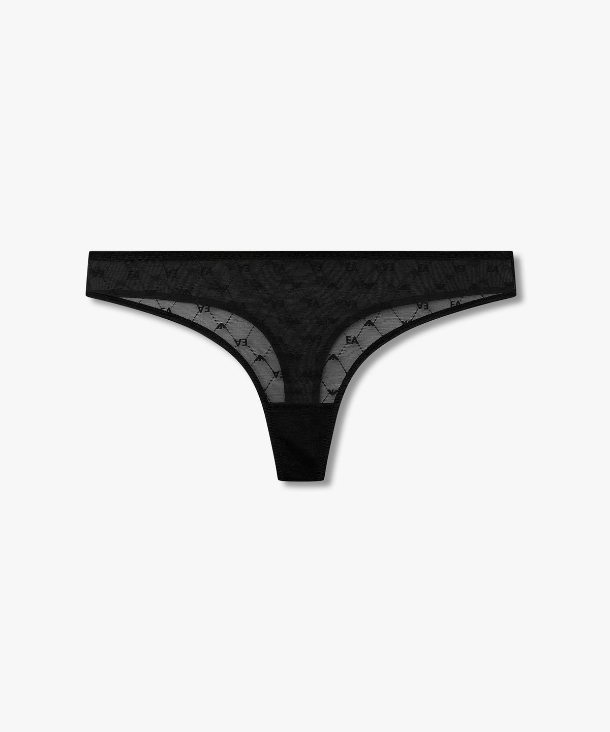 엠포리오 아르마니 언더웨어(EMPORIO ARMANI UNDERWEAR) 여성 EA로고 패턴 메쉬 티팬티_블랙 0826110515