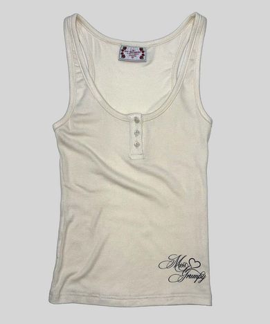 Miss Grumpy Button-Up Top Cream