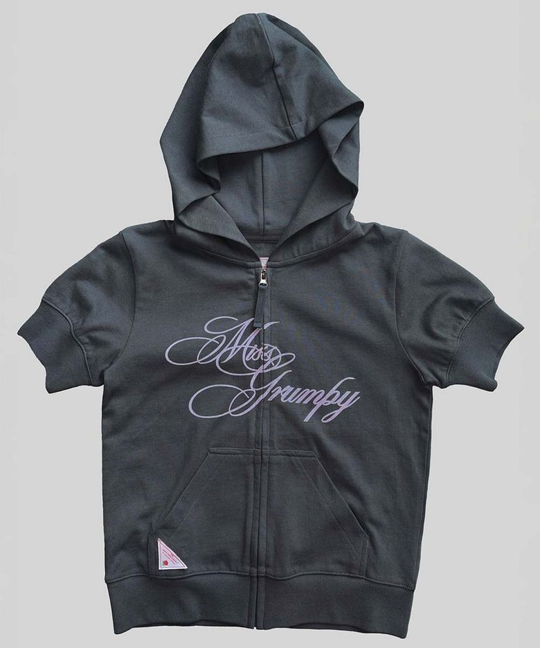Miss Grumpy Zip-Up Hoodie Charcoal