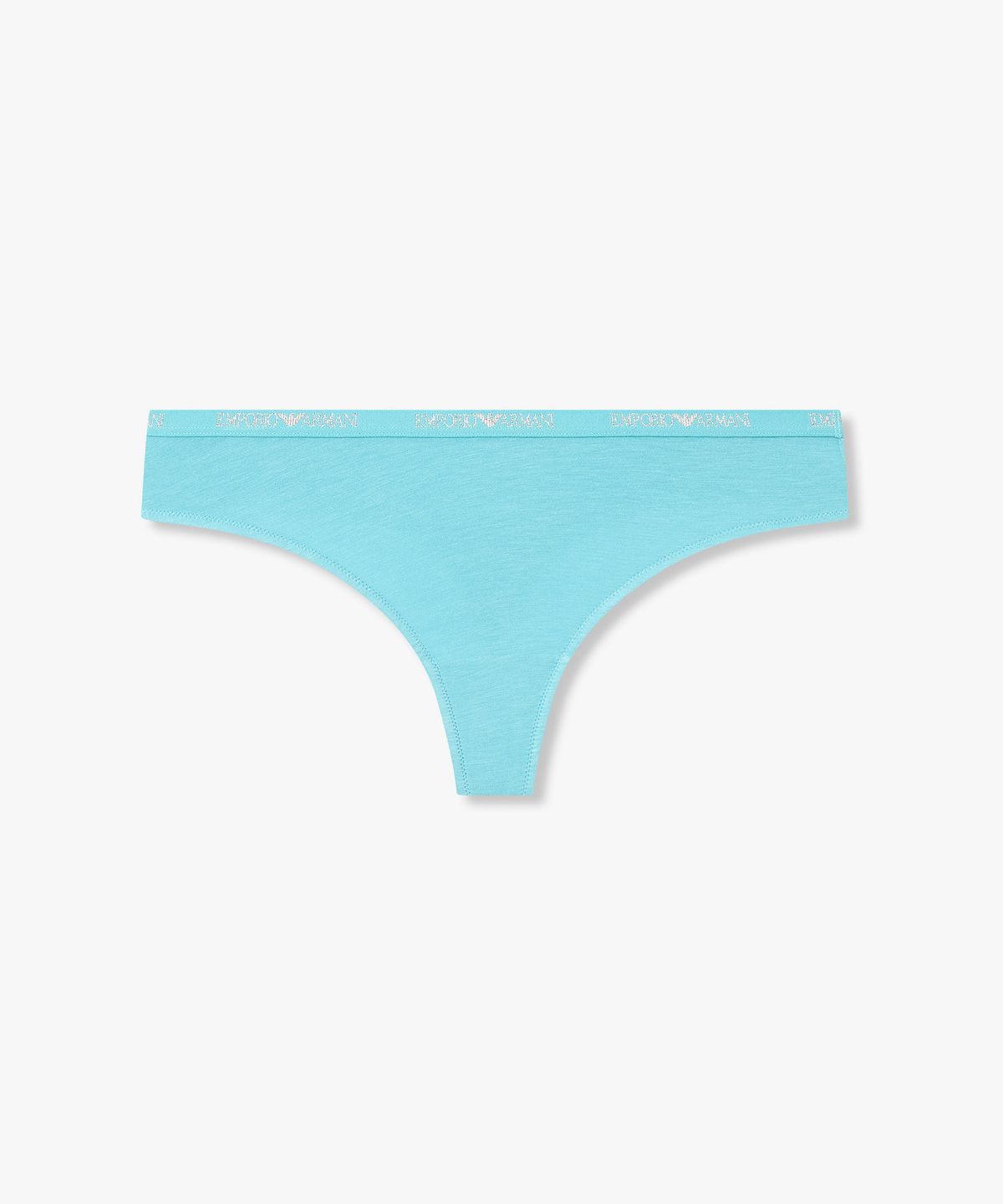엠포리오 아르마니 언더웨어(EMPORIO ARMANI UNDERWEAR) 여성 메탈릭 로고 밴딩 티팬티_블루 0826110507
