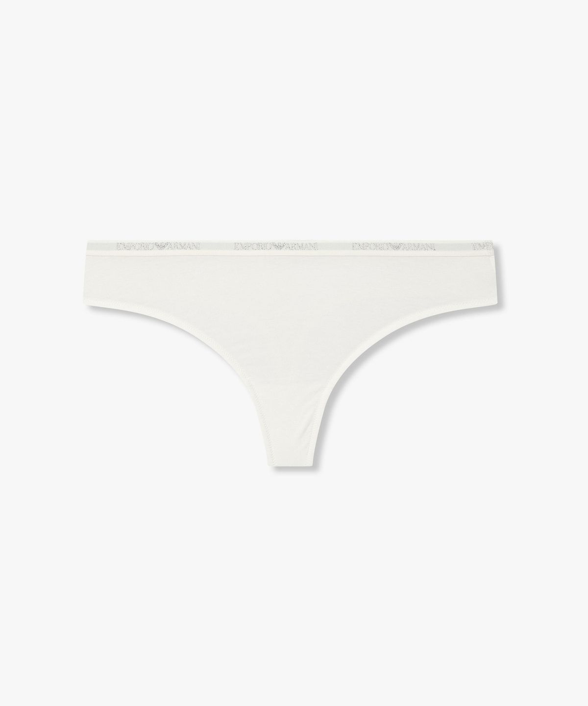 엠포리오 아르마니 언더웨어(EMPORIO ARMANI UNDERWEAR) 여성 메탈릭 로고 밴딩 티팬티_화이트 0826110505