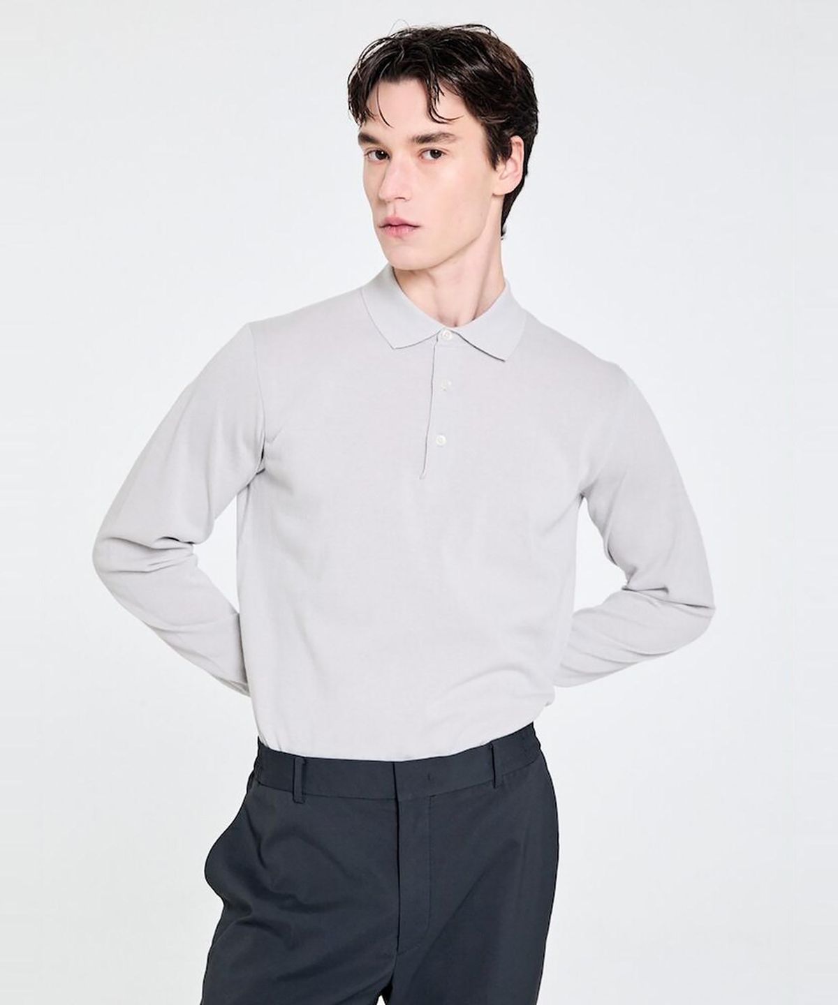 GLXY (갤럭시 라이프스타일)(GLXY (GALAXY LIFESTYLE)) GLXY [갤럭시라이프스타일][三無衣服] 6M 긴팔 폴로 넥 스웨터  라이트 그레이