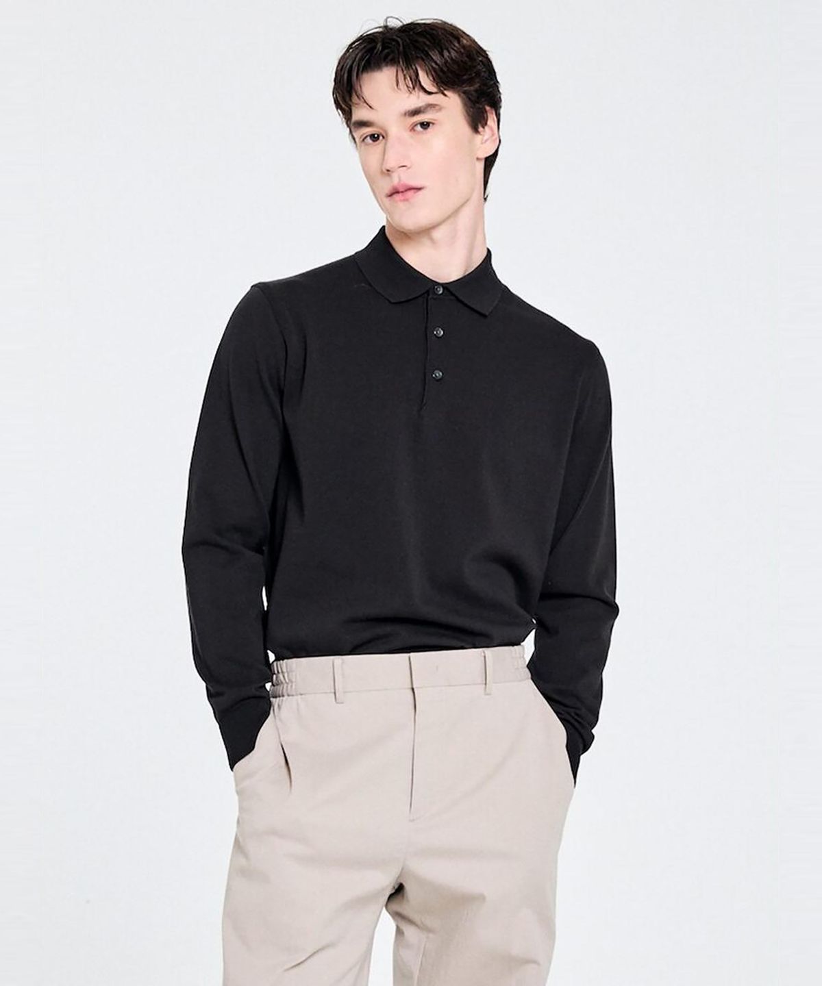 GLXY (갤럭시 라이프스타일)(GLXY (GALAXY LIFESTYLE)) GLXY [갤럭시라이프스타일][三無衣服] 6M 긴팔 폴로 넥 스웨터  블랙