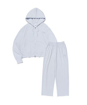 러블리 그래픽 후드집업 트레이닝 셋업 (스카이블루)