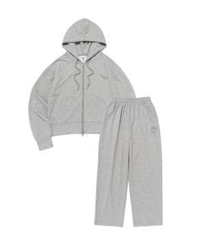 러블리 그래픽 후드집업 트레이닝 셋업 (그레이)