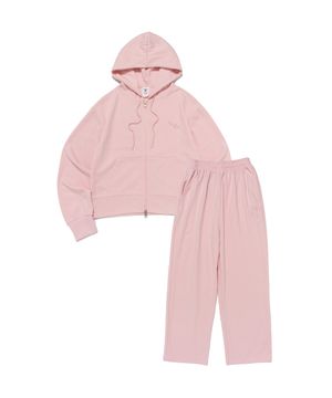 러블리 그래픽 후드집업 트레이닝 셋업 (핑크)