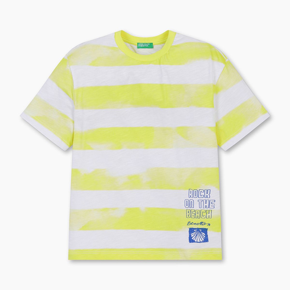 베네통키즈(BENETTONKIDS) 스트라이프 티셔츠_3SL3C10P5LA
