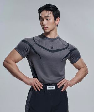 액티브 컨투어 슈트 숏 슬리브 - Gray