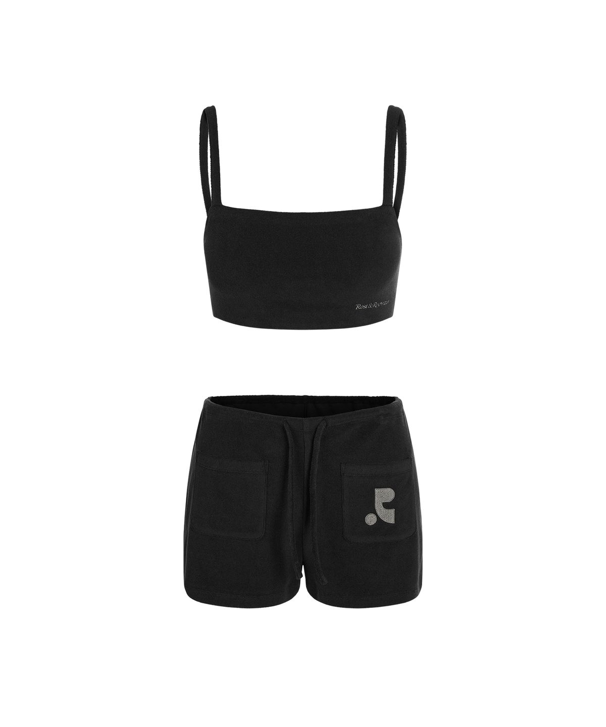 레스트앤레크레이션(REST&RECREATION) TERRY TOP + SHORTS SET - BLACK