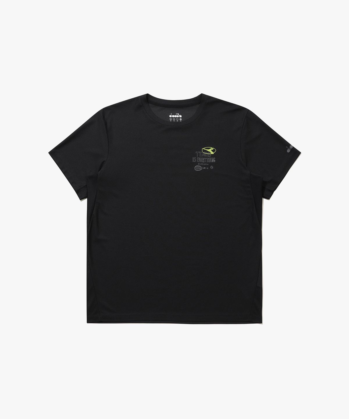 디아도라(diadora) 이지 무빙 테니스 반팔 티셔츠 BLACK