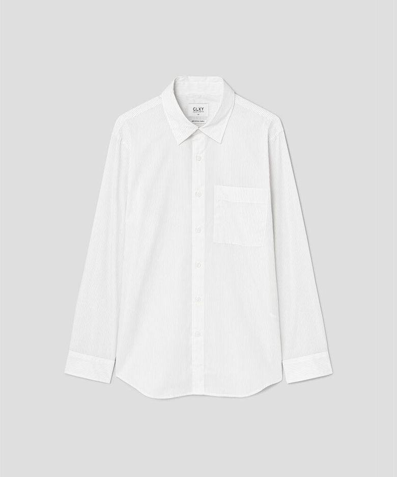 GLXY [갤럭시라이프스타일][三無衣服] 커뮤터 삭스 스트라이프 셔츠  아이보리
