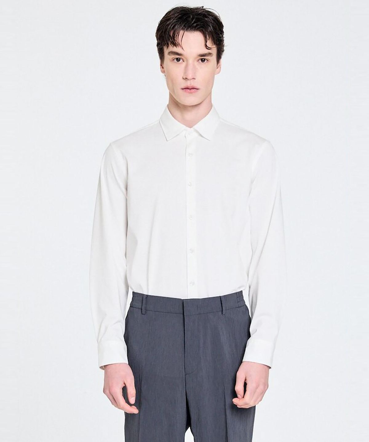 GLXY (갤럭시 라이프스타일)(GLXY (GALAXY LIFESTYLE)) GLXY [갤럭시라이프스타일][三無衣服] 스트레치 커뮤터 셔츠  라이트 그레이