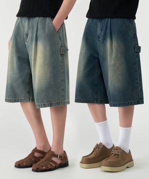 빈티지 카펜터 버뮤다 와이드 데님 팬츠 4COLOR