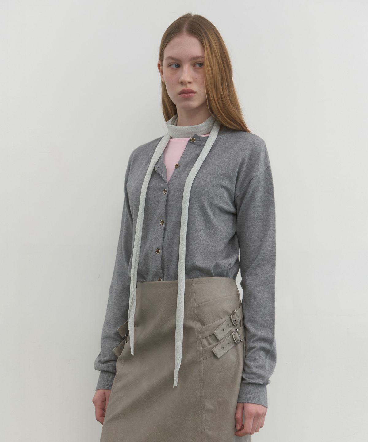 마조네(MA JOURNEE) M BASIC KNIT CARDIGAN_GREY