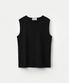 Fine Cotton Layered Neck Sleeveless_Black