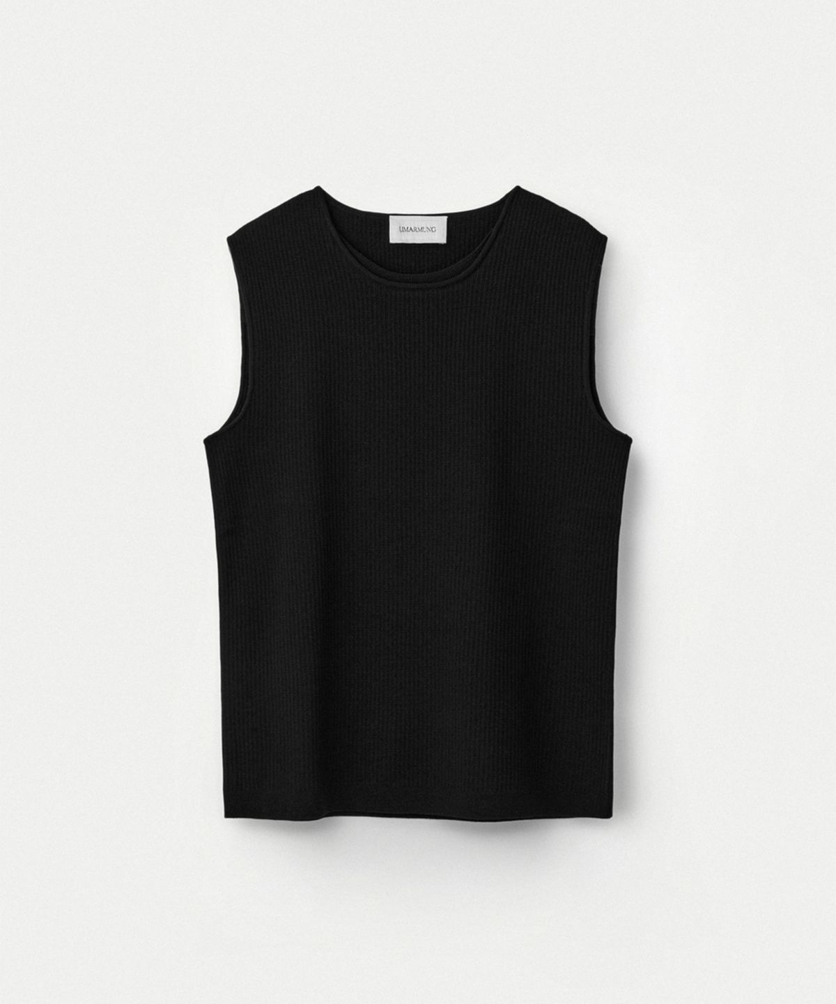 우마뭉(UMARMUNG) Fine Cotton Layered Neck Sleeveless_Black
