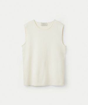 Fine Cotton Layered Neck Sleeveless_Ivory