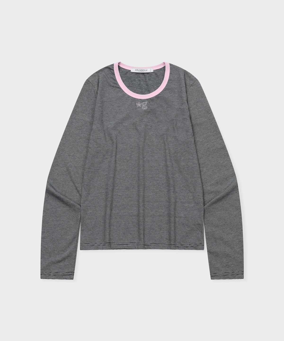 글런든(GRUNDEN) WEEKENDER STRIPE TOP (BLACK-PINK)