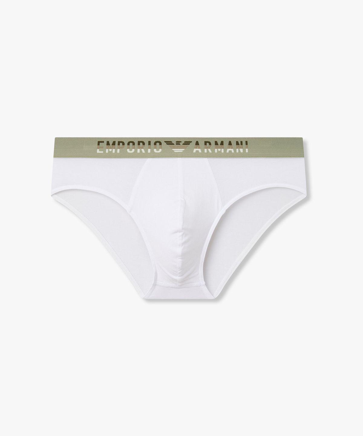 엠포리오 아르마니 언더웨어(EMPORIO ARMANI UNDERWEAR) 남성 톤온톤 자카드 로고 브리프_화이트 0816111009