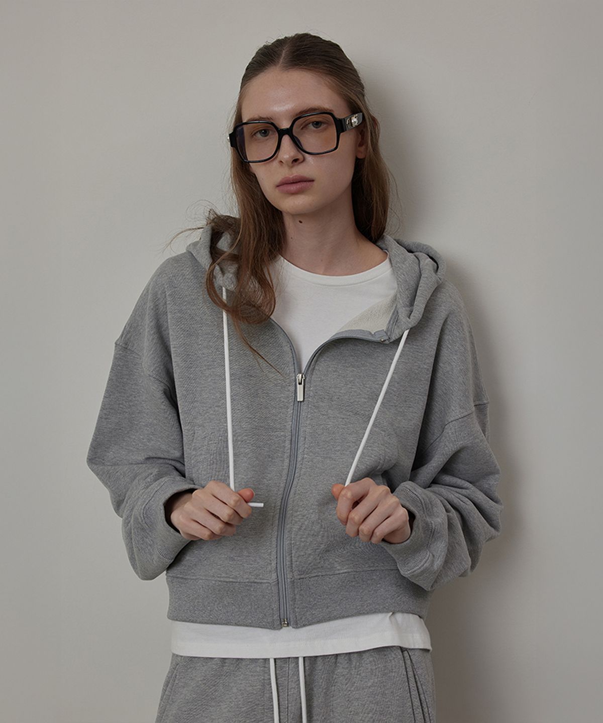 퀸스래빗(Q'SRB) Daily Cotton Jersey Hood Zip-up