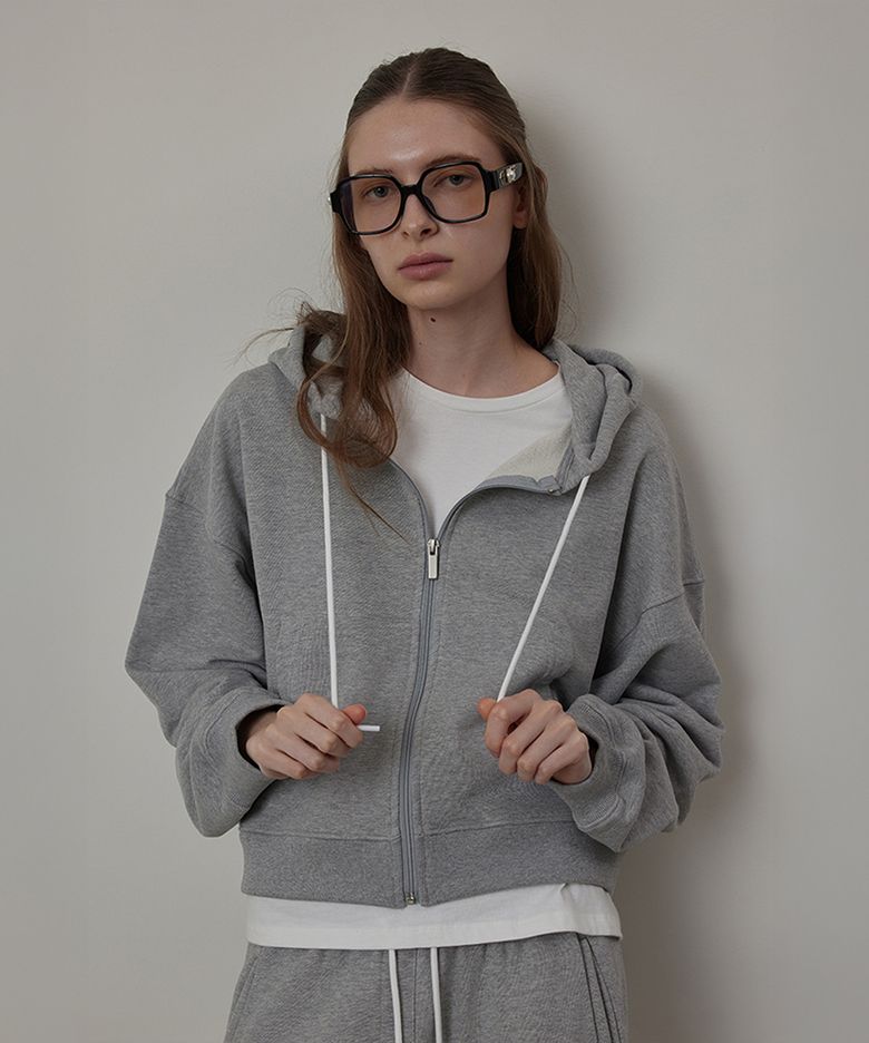 Daily Cotton Jersey Hood Zip-up