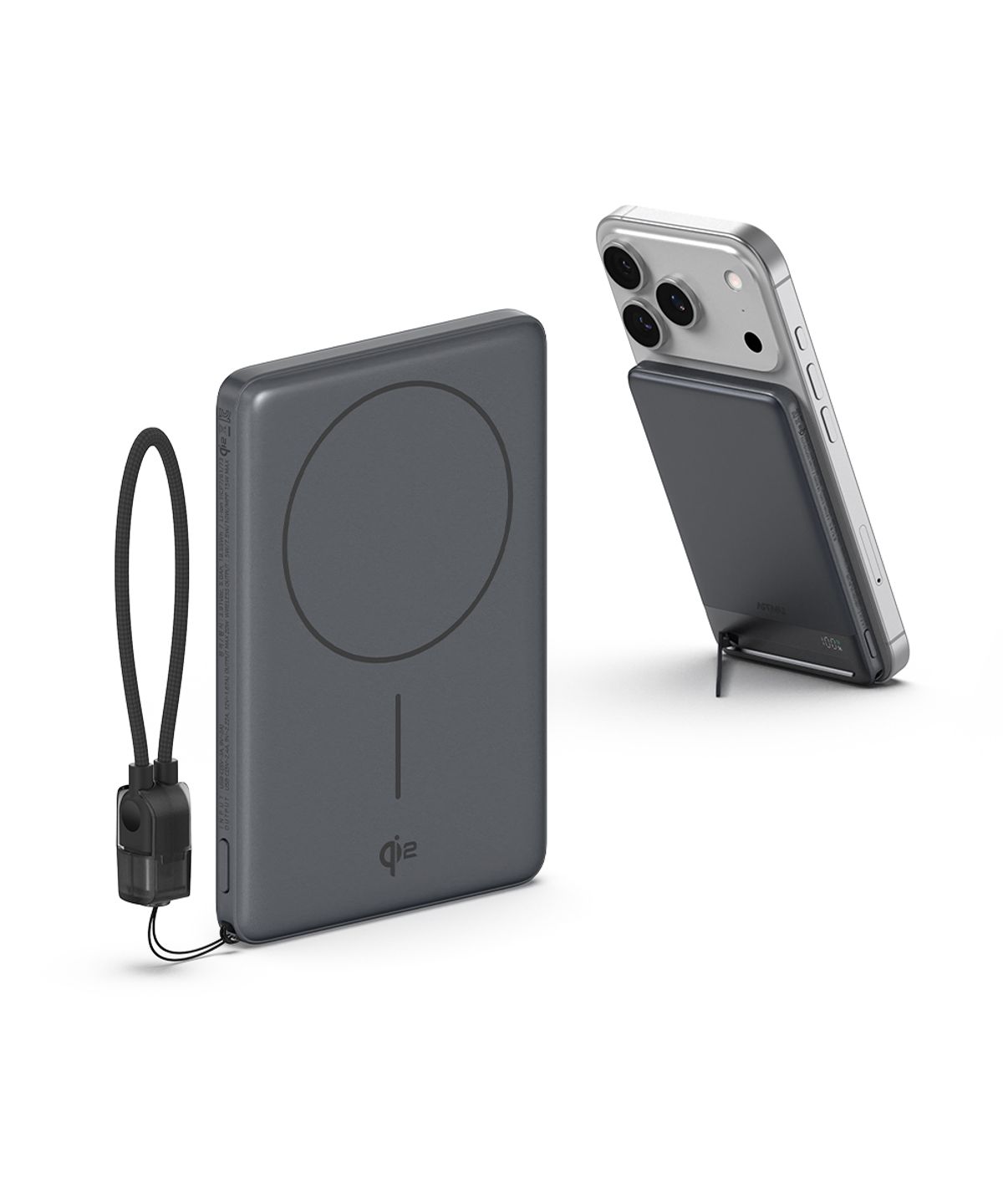 아트뮤(ARTMU) Qi2 15W 맥세이프 초슬림 고속 보조배터리 5000mAh QB510 그레이