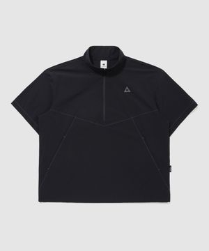 유니 씬플렉스 루즈핏 경량 반팔 아노락 자켓 - 블랙 QR223LJK52