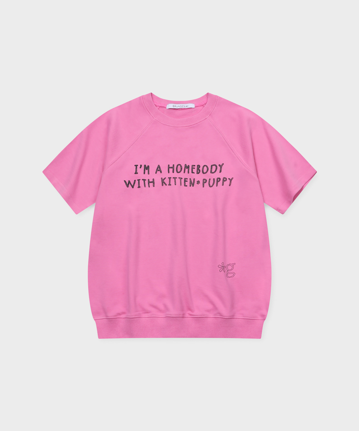 글런든(GRUNDEN) HOMEBODY SHORT-SLEEVE SWEATSHIRT (FAIRY PINK)