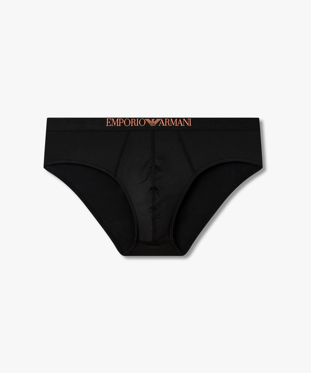 엠포리오 아르마니 언더웨어(EMPORIO ARMANI UNDERWEAR) 남성 글로시 센터 배색 로고 브리프_블랙 0816111004