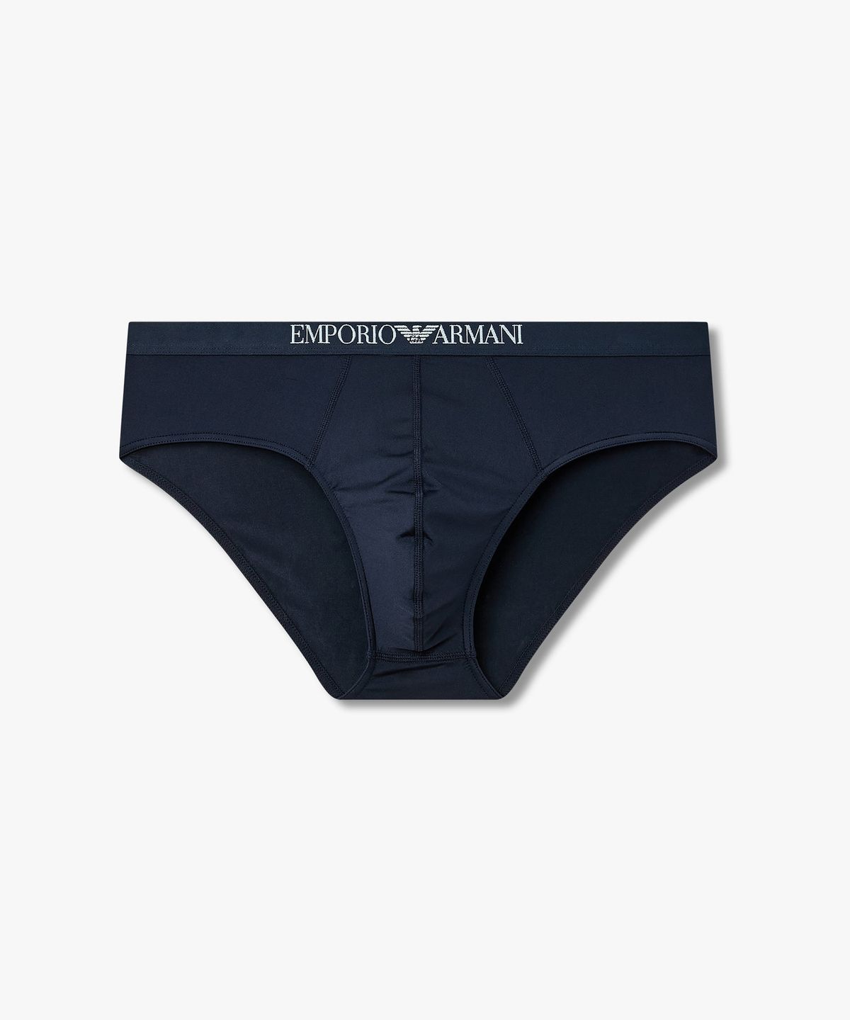 엠포리오 아르마니 언더웨어(EMPORIO ARMANI UNDERWEAR) 남성 글로시 센터 배색 로고 브리프_네이비 0816111003
