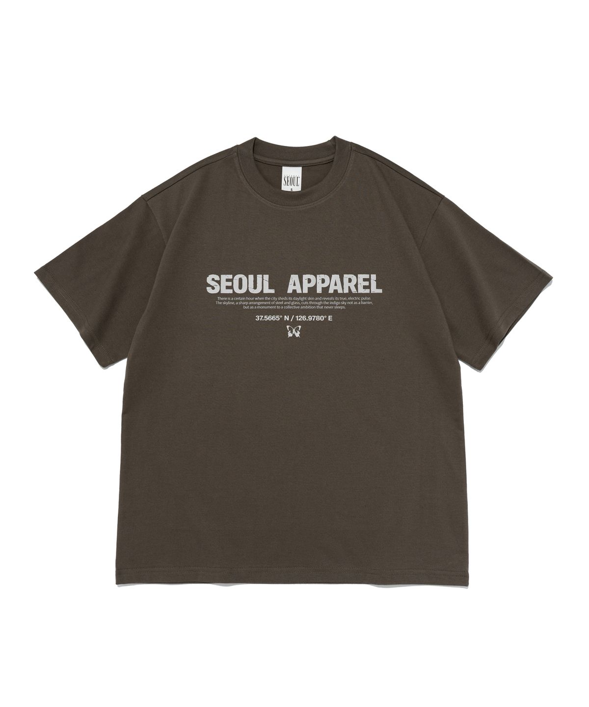 서울어패럴(SEOUL APPAREL) 볼드 레터링 로고 반팔 티셔츠 (카키)