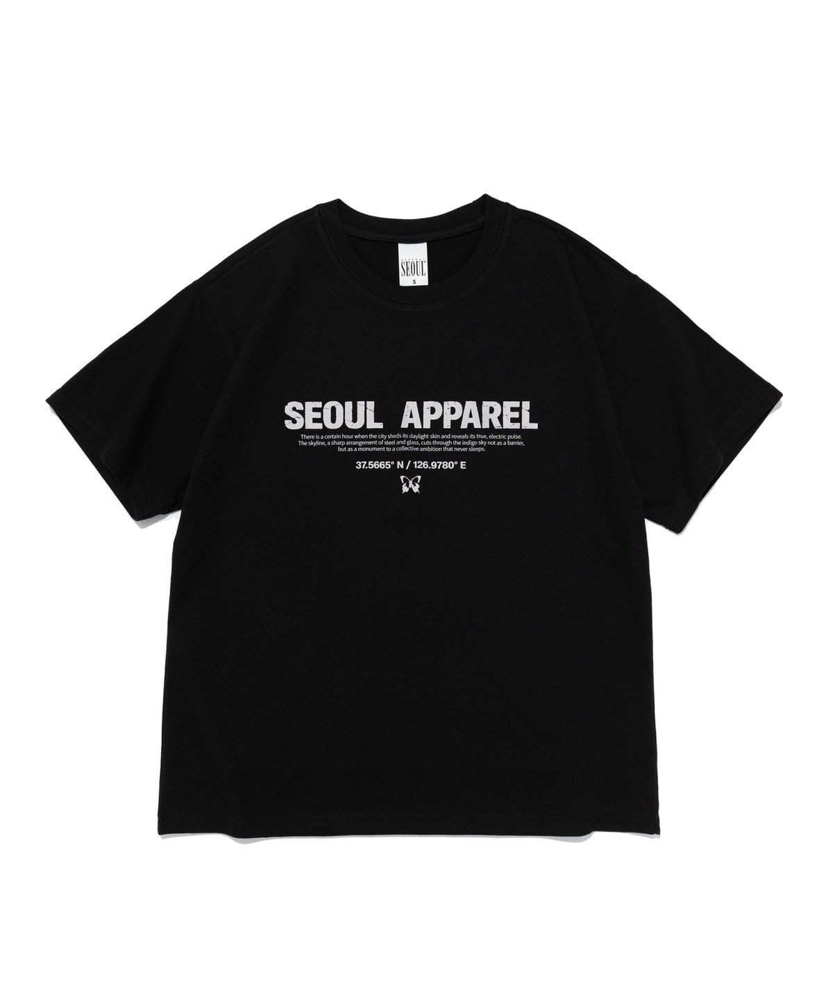 서울어패럴(SEOUL APPAREL) 볼드 레터링 로고 반팔 티셔츠 (블랙)